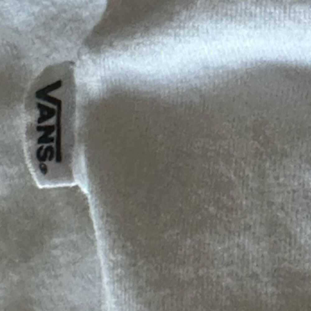 Vans Off The Wall Gray Long Sleeve Cropped Pullover Sweatshirt Ladies Large - Picture 6 of 10